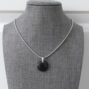 Onyx Pendant on Silver Chain